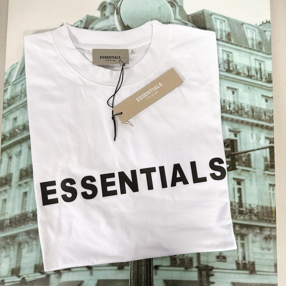 Fear of God Essentials Unisex Oversized White T‑Shirt Tonal Logo Cotton Tee NWT